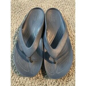 Crocs Navy Sandals Flip Flops, Water Shoes, Shower Shoes Size 10 Women 8 Men New